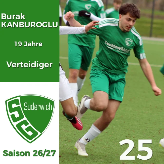 #erste #saison2627 #kader #abwehr #backtotheroots

Und weiter geht’s mit unserer Defensive! 💪 Wir freuen uns riesig, dass auch Burak nach seiner Rückkehr im Winter weiterhin für Surk aufläuft 💚🤍

@burak.m.a.y begann – genau wie @nico01_87 – schon mit 4 Jahren bei der SG mit dem Fußballspielen 🔥 Dort stand er bereits bei den Mini-Kickern gemeinsam mit @buny67_ , @timo_.hgn und @_bomba_456 auf dem Platz 😉

Nach seinen ersten Jahren bei der SG sammelte Burak noch Erfahrungen bei anderen Stationen in der Jugend, bevor er 2023 gemeinsam mit Büny, Emir und Luis im Viererpack von der @stimbergschmiede nach Surk zurückkehrte 🤝

In zwei Jahren A-Jugend (Bezirks- und Landesliga) verpasste Burak lediglich ein einziges Meisterschaftsspiel – starke Quote! 🔥

Sein Seniorendebüt feierte der noch 19-jährige  in der vergangenen Saison in der Zweiten beim @tsvmarlhuels2019e.v und kam zudem bereits auf fünf Einsätze für die Zweite in der B-Liga 👌

Nach der Saison zog es ihn gemeinsam mit Büny in die Bezirksliga zu @firtinaherne 🤔 Während Büny noch vor Saisonstart zurückkehrte, dauerte Buraks Comeback aufgrund eines Kreispokal-Einsatzes bis zur Winterpause 🤷‍♂️

Seit der Rückrunde ist Burak nun zum zweiten Mal zurück in Surk 💚🤍 und kam in allen bisherigen Spielen zum Einsatz ⚽️

„Ich bin in Suderwich aufgewachsen und viele meiner Freunde spielen hier. Außerdem hatte ich zwei sehr erfolgreiche Jahre in der A-Jugend. Nachdem meine erste Seniorenstation nicht wie erhofft lief, habe ich schnell gemerkt, dass Surk die richtige Option für mich ist 🤝“

Und auch seine Rückkehr hat er nicht bereut: „Ich wurde direkt super aufgenommen. Die Atmosphäre ist familiär, der Zusammenhalt stark und Jung wie Alt werden gleichermaßen integriert – genau so habe ich mir das vorgestellt 💚🤍“

Wir freuen uns sehr, dass Burak auch in der nächsten Saison Teil des Teams ist und auch Burak freut sich sehr, dass unser Trainerteam weiter mit ihm plant 🙏