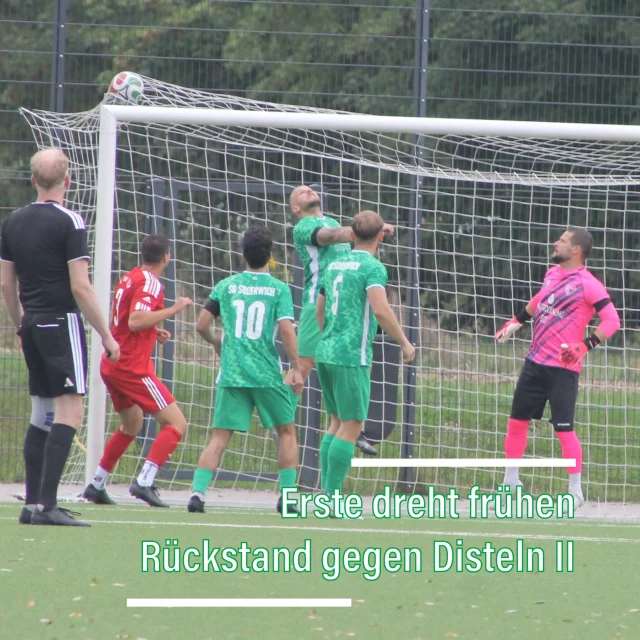 #meisterschaft #senioren #heimspiel #kreisliga #wirsindsurk 

Unsere Erste hat heute das erste Heimspiel der neuen Saison mit 4:1 (2:1) gegen @vestia_disteln II gewonnen und sich damit erstmal in der oberen Hälfte festgesetzt 💪

Die Partie begann mit einem Nackenschlag, denn die Gäste gingen schon nach knapp 5 Min durch ein kurioses Tor in Führung 😔 Doch nach knapp 15 Min sorgte @joshua.dnk für den erlösenden Ausgleich ⚽️ Und nach 25 Min setzte @rene_v99 einen Freistoß sehenswert im den Winkel 🔥 

Und in der zweiten Hälfte hatte @tayler45_ ein Comeback vom feinsten! Wenige Minuten nach seiner Einwechselung traf er 20 Min vor Schluss zur 3:1-Vorentscheidung ⚽️💪 Und in der Nachspielzeit setzte er sich erst stark durch und bediente dann @mathiskaemper , der cool zum 4:1-Endstand traf 👏👏

Unsere Zweite kassierte eine bittere und unnötige 2:4 (1:1)-Niederlage gegen den @sus_bertlich_1945_ 🤔 Die Gäste gingen nach einer Viertelstunde in Führung, doch Joel glich nach einer halben Stunde zum 1:1 aus ⚽️

Nach 70 min hatte unsere Jungs dann das 2:1 „auf dem Kopf“, doch im Gegenzug fiel das Tor auf der falschen Seite 😳 Und dies wirkte ordentlich nach - mit einem Doppelschlag erhöhten die Gäste auf 1:4. Makki traf zwar fünf Min vor dem Ende noch zum 2:4, doch für mehr reichte es leider nicht…

Im letzten Spiel des Tages gewann unsere Dritte mit 3:2 (1:0) gegen @genclikspor_re1994 II. Sertac S. sorgte nach 20 Min für die 1:0-Halbzeitführung ⚽️ Enes erhöhte kurz nach der Pause auf 2:0 und Berkay erhöhte nach dem Anschluss der Gäste postwendend auf 3:1 💪 Die Gäste verkürzten zwar eine halbe Stunde vor dem Ende noch auf 3:2 - doch es blieb beim ersten Saisonsieg für die Dritte 👏👏👏

@prematch @traderepublic_de